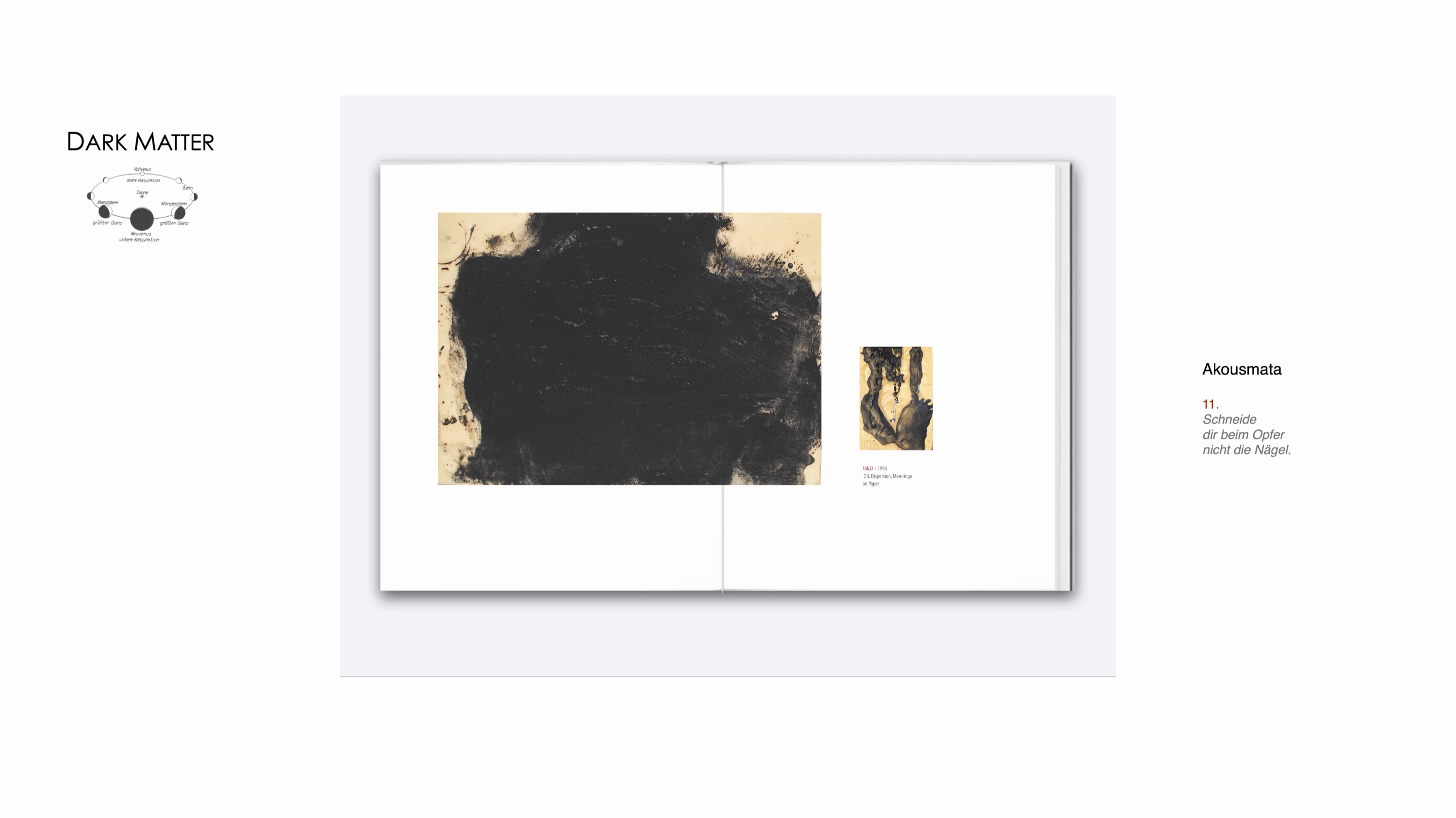 DARK MATTER, Slide 19 — Bild aus der Werkgruppe, Öl und Bitumen auf Papier, 1996, von Heiner H. Hoier
