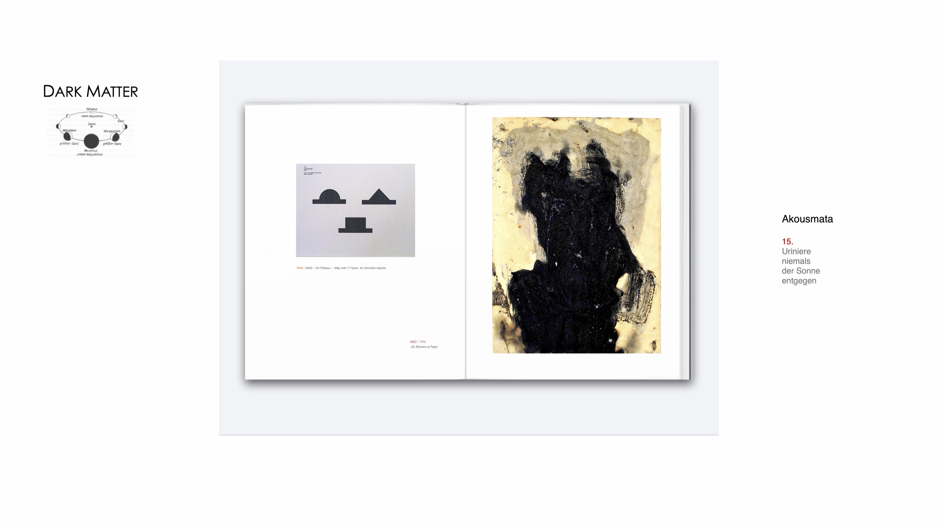 DARK MATTER, Slide 23 — Bild aus der Werkgruppe, Öl und Bitumen auf Papier, 1996, von Heiner H. Hoier